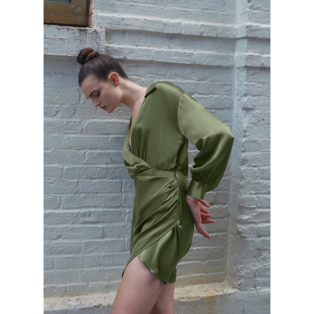 ZARA satin effect shirt dress